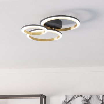 Eglo - Plafón LED regulable LED/20W/230V 4000K negro/dorado