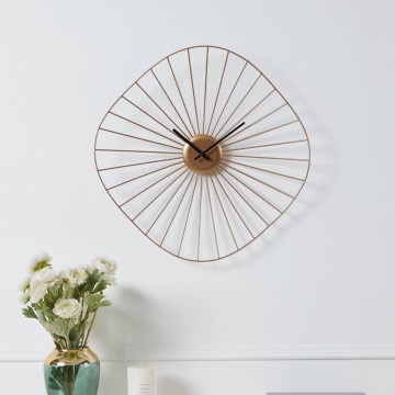 Eglo - Reloj de pared 1xAA 50x50 cm dorado