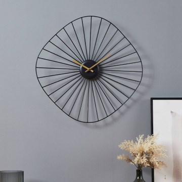 Eglo - Reloj de pared 1xAA 50x50 cm negro