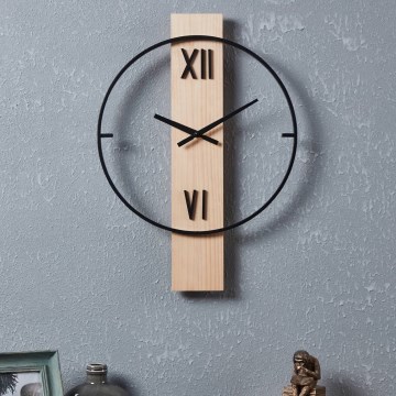 Eglo - Reloj de pared 1xAA 56x40 cm madera/metal - FSC Certificado