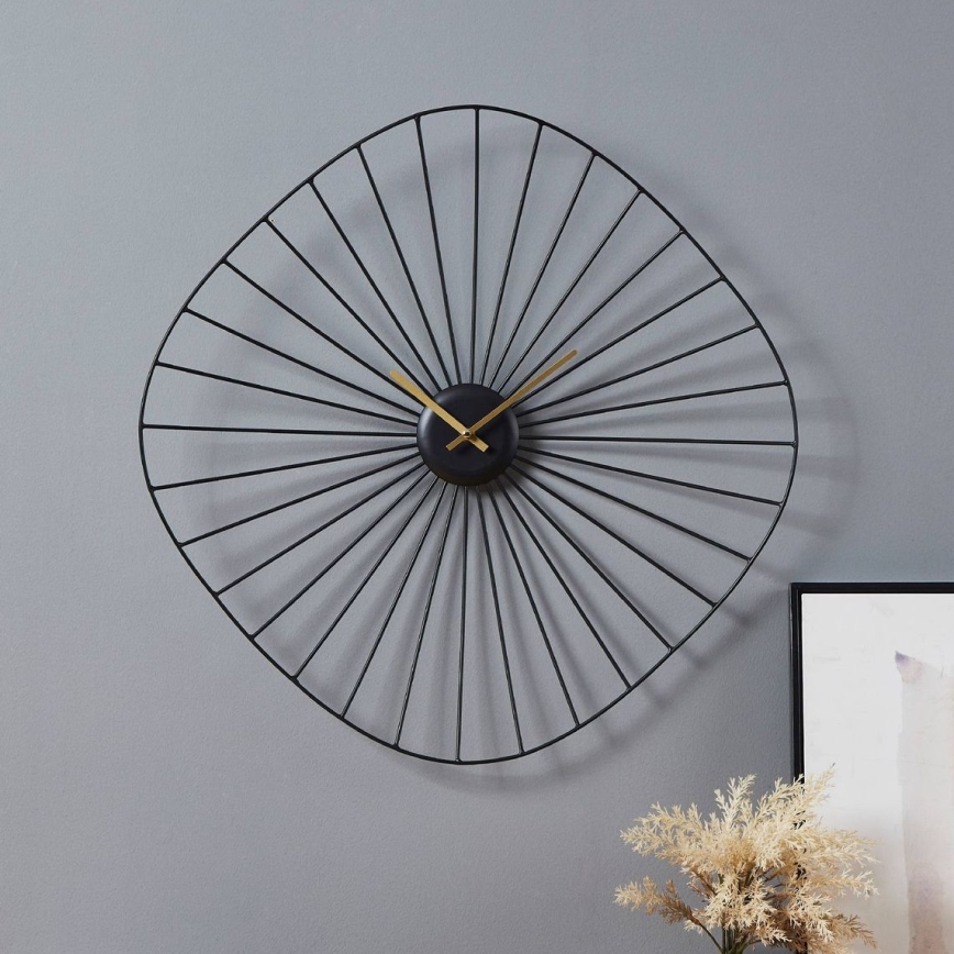 Eglo - Reloj de pared 1xAA 60x60 cm negro