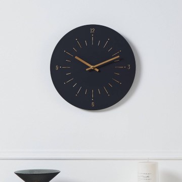 Eglo - Reloj de pared 1xAA diá. 30 cm negro