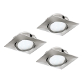Eglo - SET 3x Iluminación LED empotrada de techo PINEDA 1xLED/4,9W/230V