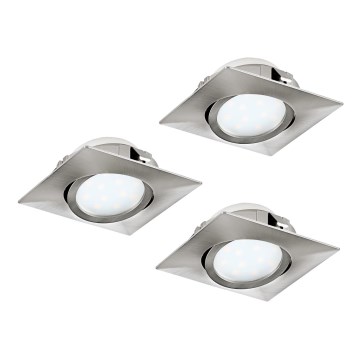 Eglo - SET 3x Iluminación LED empotrada de techo PINEDA 1xLED/4,9W/230V