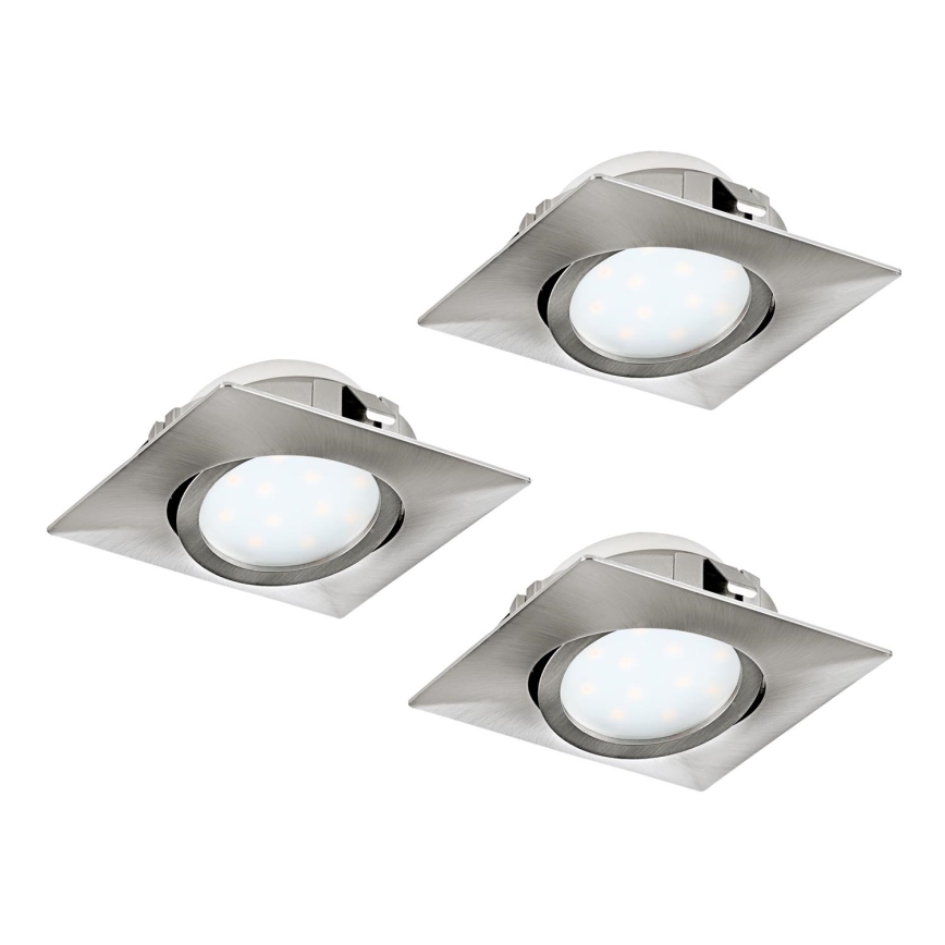 Eglo - SET 3x Iluminación LED empotrada de techo PINEDA 1xLED/4,9W/230V