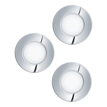 Eglo - SET 3x Lámpara empotrable de baño LED FUEVA 1xLED/2,8W/230V IP44 cromo brillante