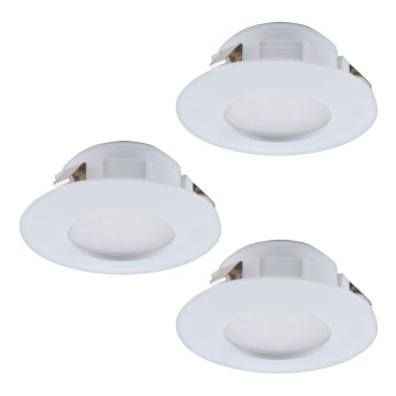Eglo - SET 3x Lámpara empotrable de baño LED PINEDA 1xLED/4,9W/230V IP44