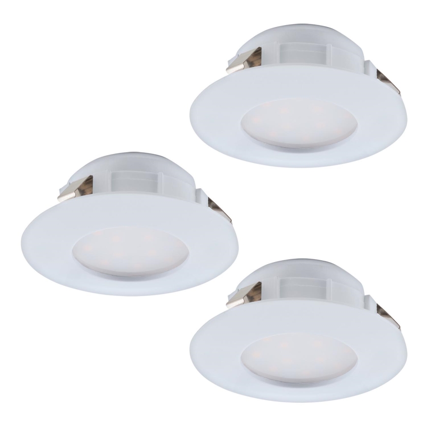 Eglo - SET 3x Lámpara empotrable de baño LED PINEDA 1xLED/4,9W/230V IP44