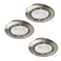 Eglo - SET 3x Lámpara empotrable LED 1xGU10/4W/230V cromo mate