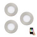 Eglo - SET 3x LED RGB Lámpara empotrable regulable FUEVA-C 1xLED/3W/230V