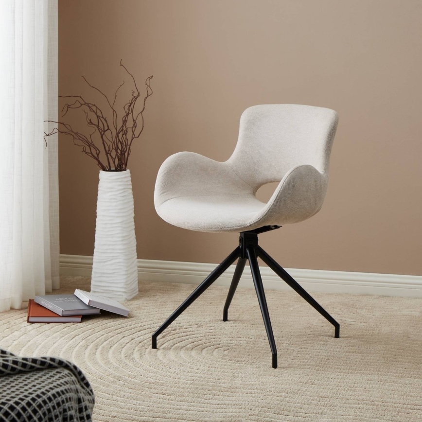 Eglo - Silla de comedor 82x58 cm color crema/negro