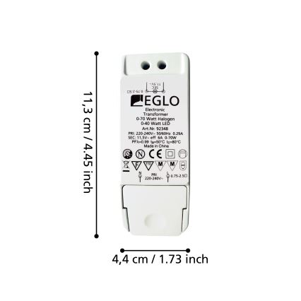 Eglo - Transformador eléctrico 70W/230V/11,5V AC