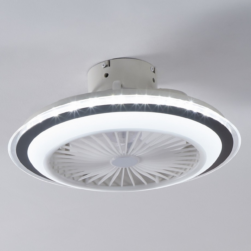 Eglo - Ventilador de techo LED regulable LED/25,5W/230V blanco/gris 2700-6500K + mando a distancia