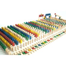 EkoToys - Dominó de madera de colores 830 piezas