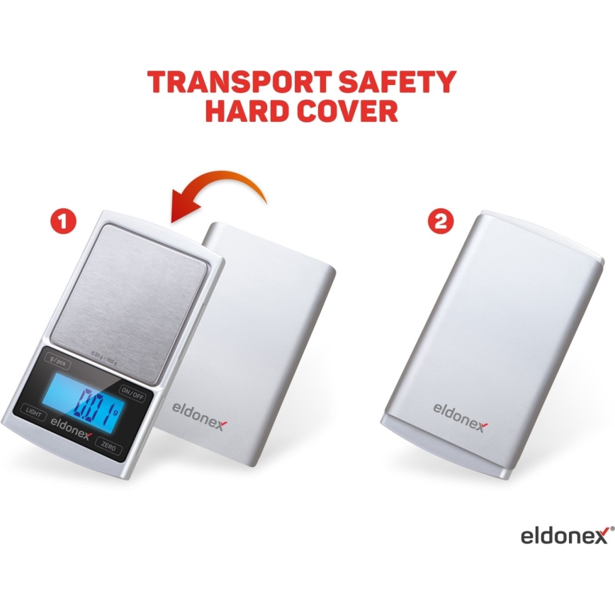 ELDONEX EKS-4040-SL - Báscula de alta precisión 2xCR2032 plata