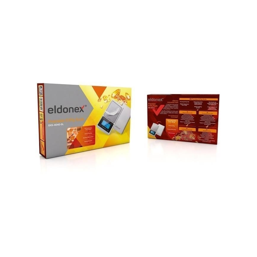 ELDONEX EKS-4040-SL - Báscula de alta precisión 2xCR2032 plata