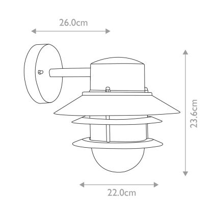 Elstead - Aplique de exterior COPENHAGEN 1xE27/60W/230V IP44