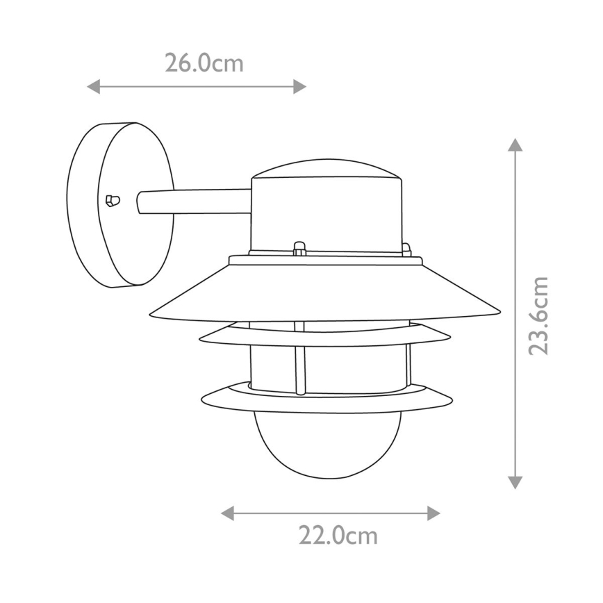 Elstead - Aplique de exterior COPENHAGEN 1xE27/60W/230V IP44