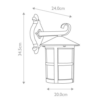 Elstead - Aplique de exterior HEREFORD 1xE27/100W/230V IP43