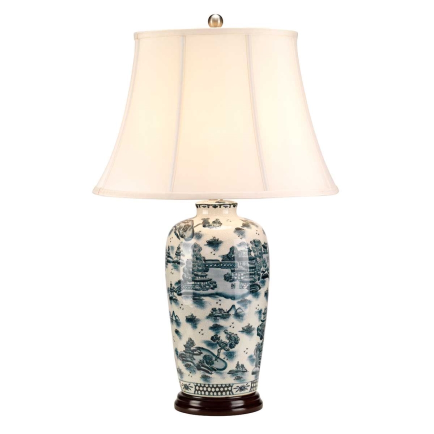 Elstead - Lámpara de mesa AZUL TRADITIONAL 1xE27/60W/230V
