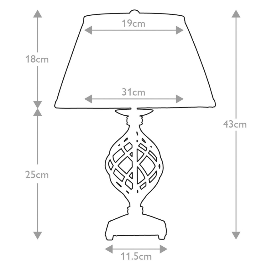 Elstead - Lámpara de mesa BELFRY 1xE27/60W/230V