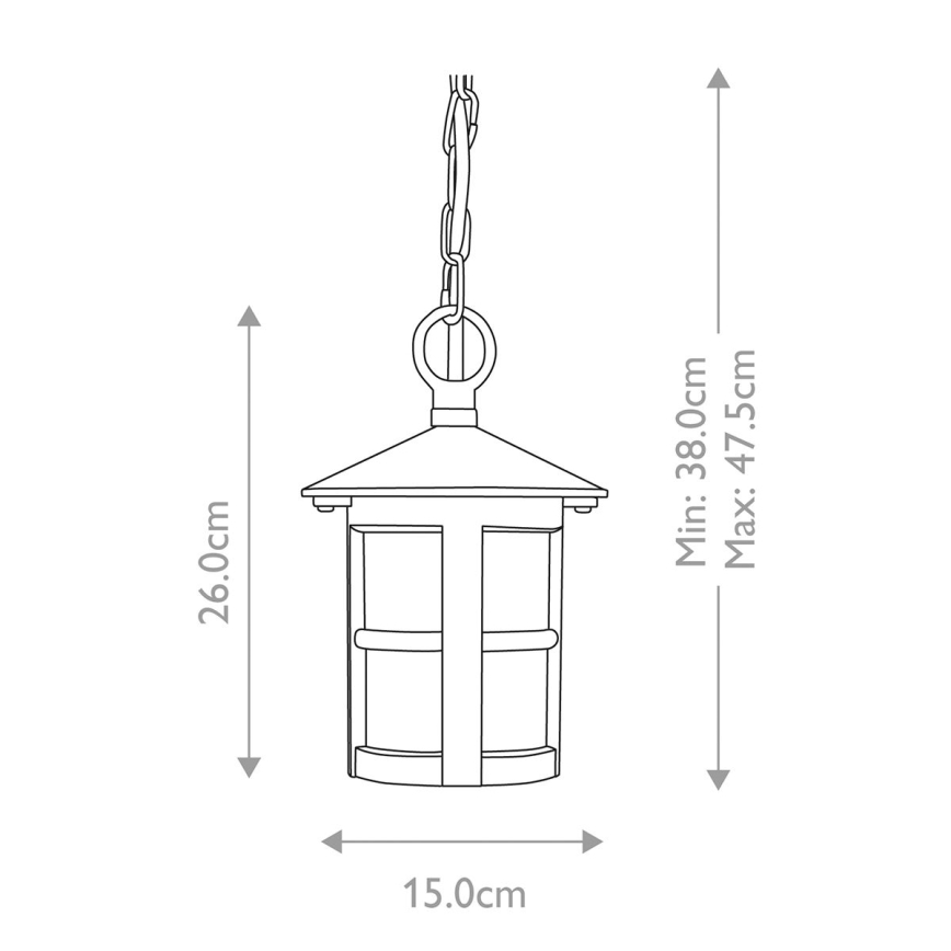 Elstead BL21B-BLACK - Plafón de exterior HEREFORD 1xE27/100W/230V IP43