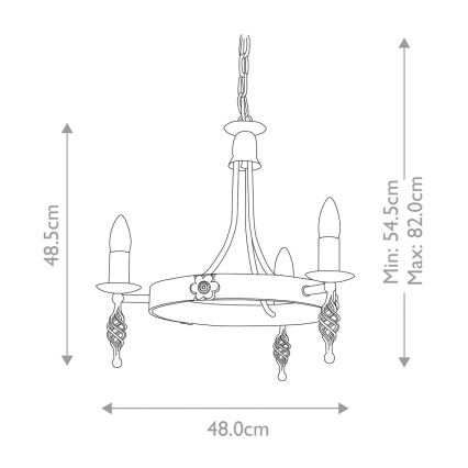Elstead - Lámpara colgante con cadena BELFRY 3xE14/60W/230V