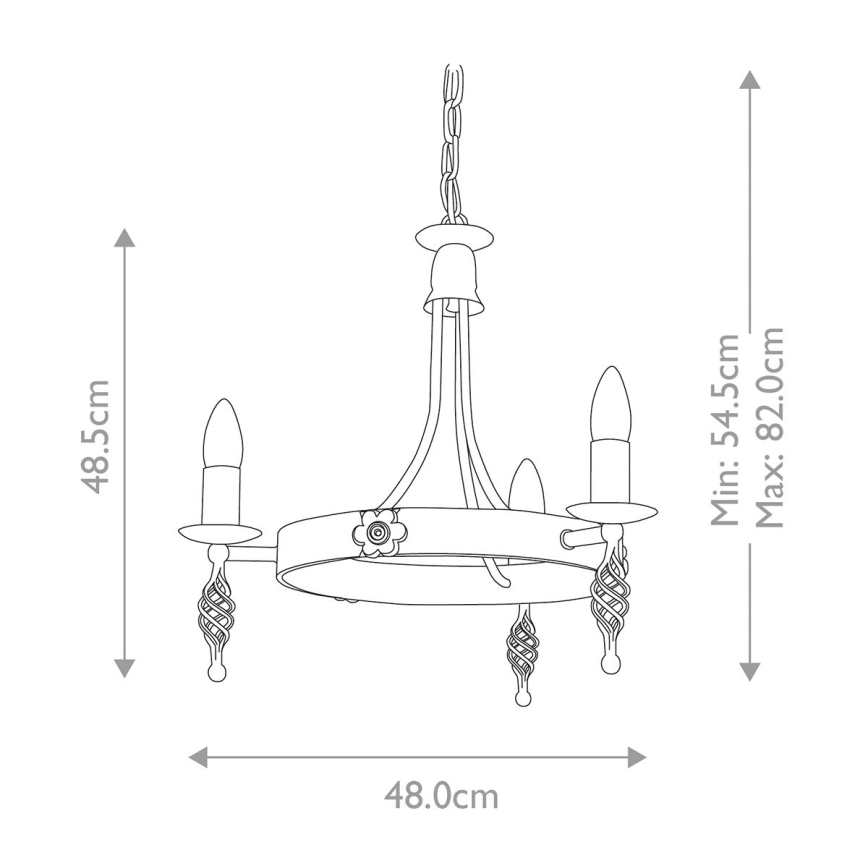 Elstead - Lámpara colgante con cadena BELFRY 3xE14/60W/230V
