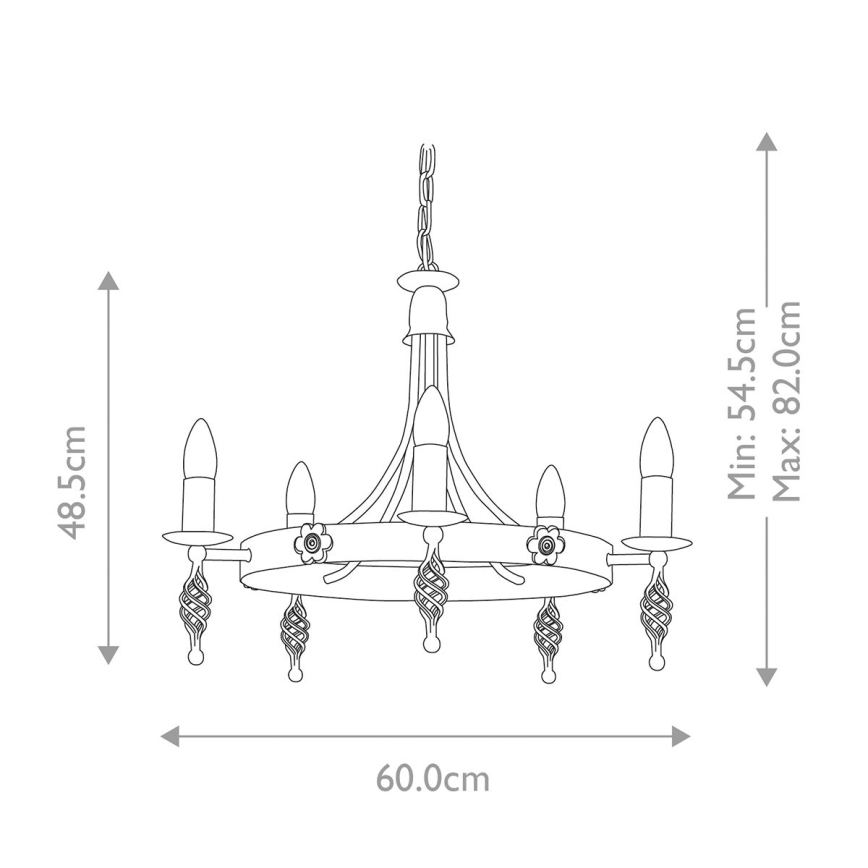 Elstead - Lámpara colgante con cadena BELFRY 5xE14/60W/230V