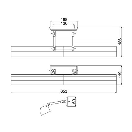 Elstead - Lámpara de cuadro CHAWTON 4xE14/40W/230V dorado