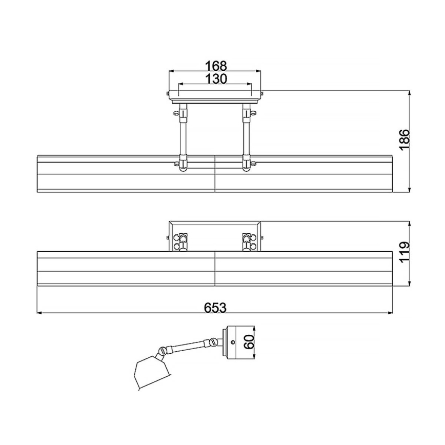Elstead - Lámpara de cuadro CHAWTON 4xE14/40W/230V dorado