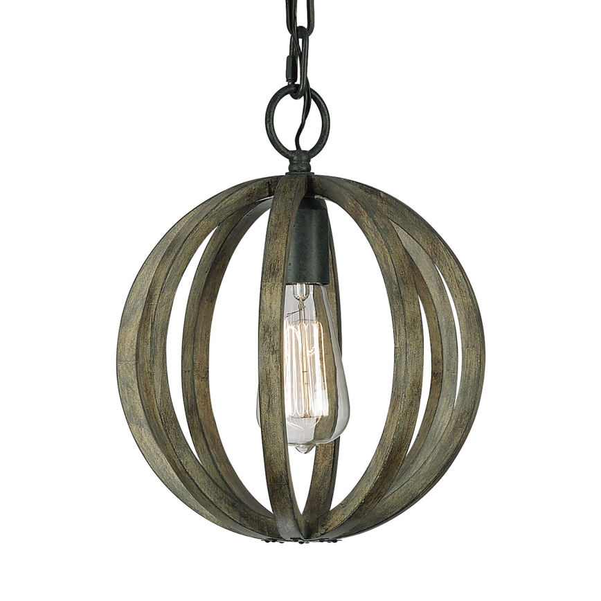 Elstead FE-ALLIER-P-WW - Lámpara colgante con cadena ALLIER 1xE27/60W/230V roble