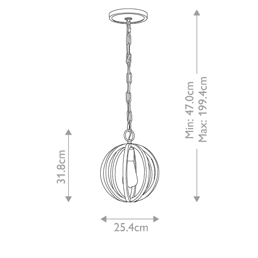 Elstead FE-ALLIER-P-WW - Lámpara colgante con cadena ALLIER 1xE27/60W/230V roble