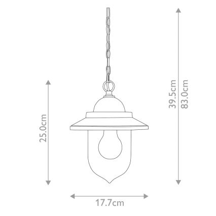 Elstead FE-ALLIER-P-WW - Lámpara colgante con cadena ALLIER 1xE27/60W/230V roble