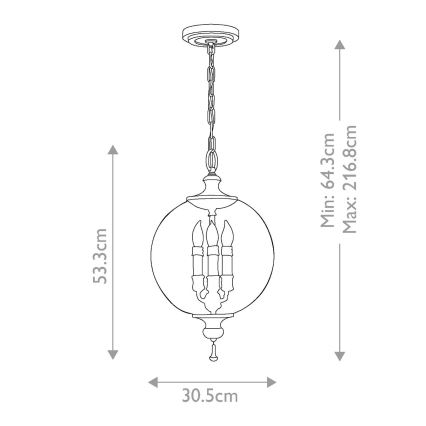 Elstead FE-ARGENTO-P - Lámpara colgante con cadena ARGENTO 3xE14/60W/230V