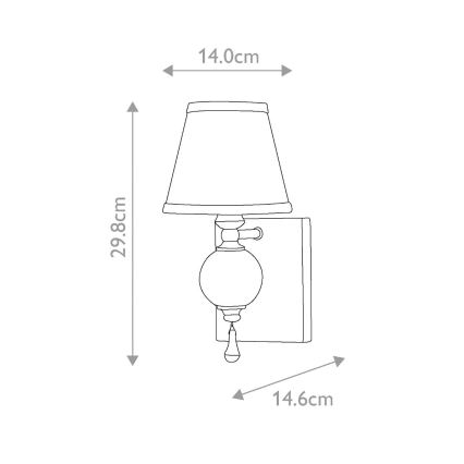 Elstead FE-ARGENTO1 - Aplique ARGENTO 1xE14/60W/230V