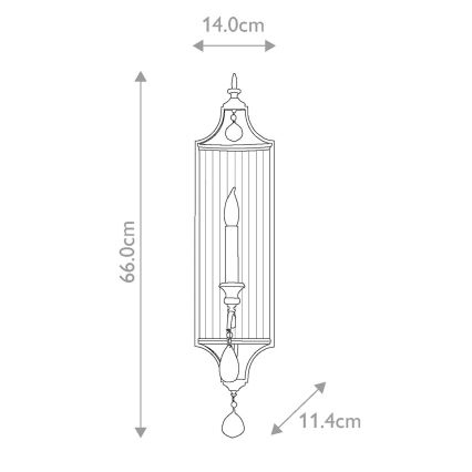 Elstead FE-GIANNA1 - Aplique de cristal GIANNA 1xE14/60W/230V