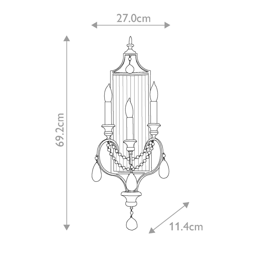 Elstead FE-GIANNA3W - Aplique de cristal GIANNA 3xE14/60W/230V