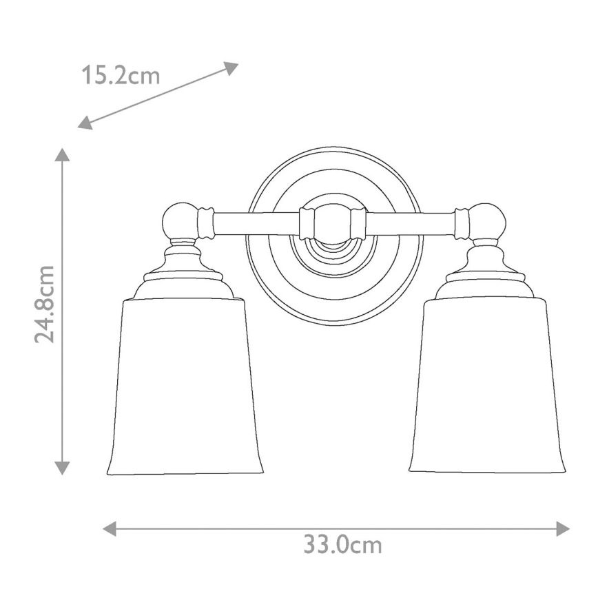 Elstead FE-HUGOLAKE2BATH - Aplique LED de baño HUGOLAKE 2xG9/3W/230V IP44