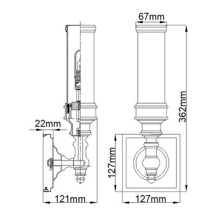 Elstead FE-PAYN-OR1-BATH - Aplique LED de baño PAYNE 1xG9/3W/230V IP44