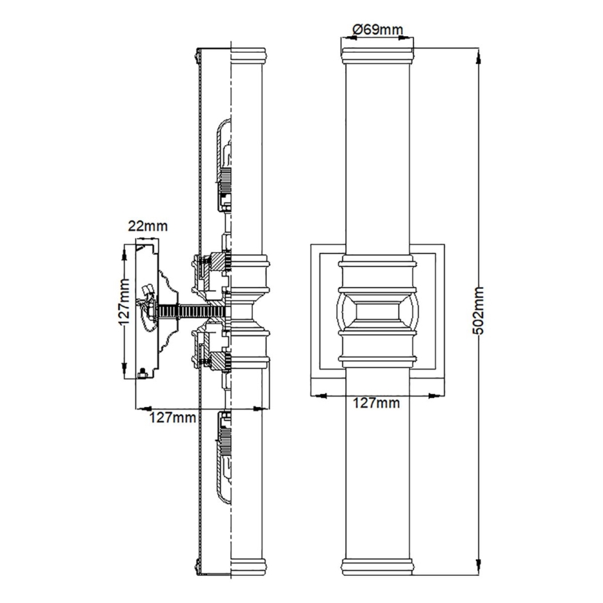 Elstead FE-PAYNE2-BATH - Aplique LED de baño PAYNE 2xG9/3W/230V IP44