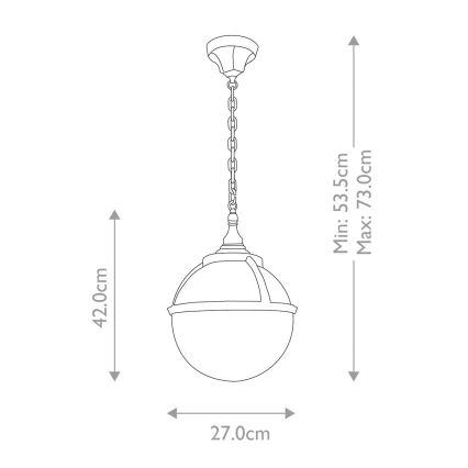 Elstead - Lámpara colgante para exterior GLENBEIGH 1xE27/60W/230V IP44