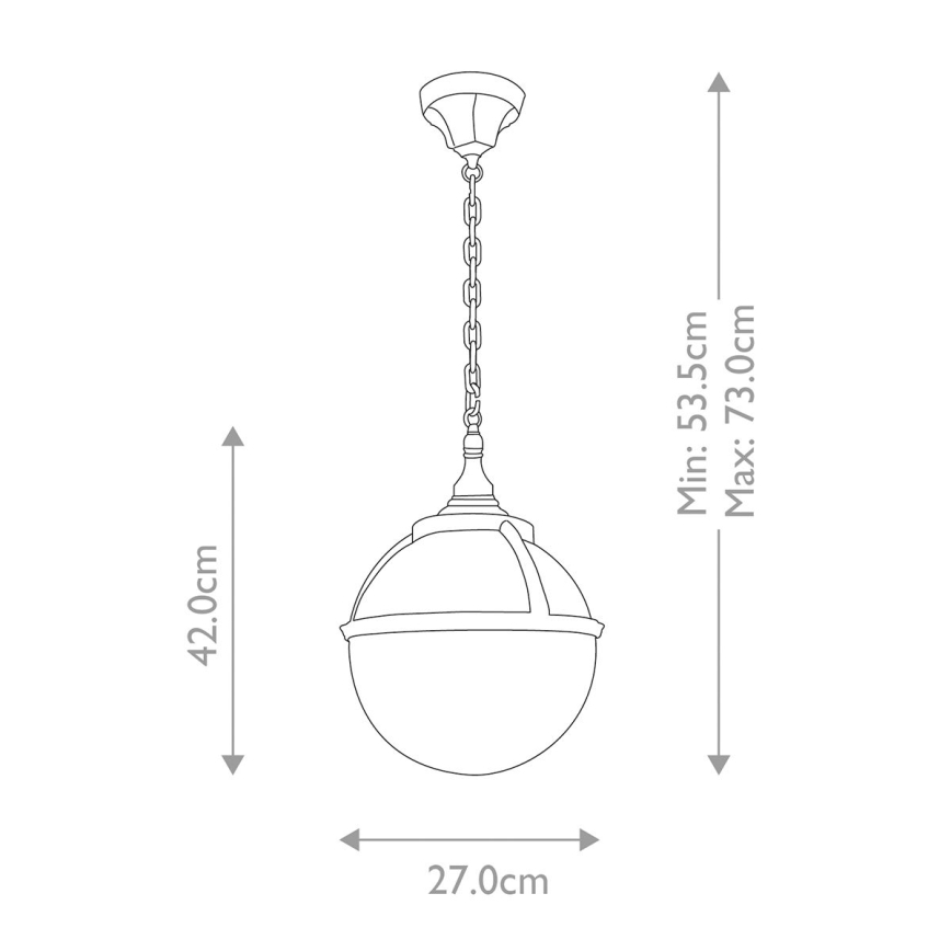 Elstead - Lámpara colgante para exterior GLENBEIGH 1xE27/60W/230V IP44