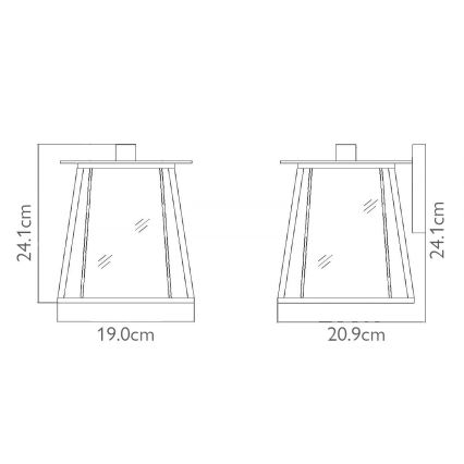 Elstead HK-WALKER2-S - Aplique de exterior WALKER 1xE27/100W/230V IP44