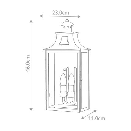 Elstead - Aplique de exterior KENDAL 2xE14/60W/230V IP44