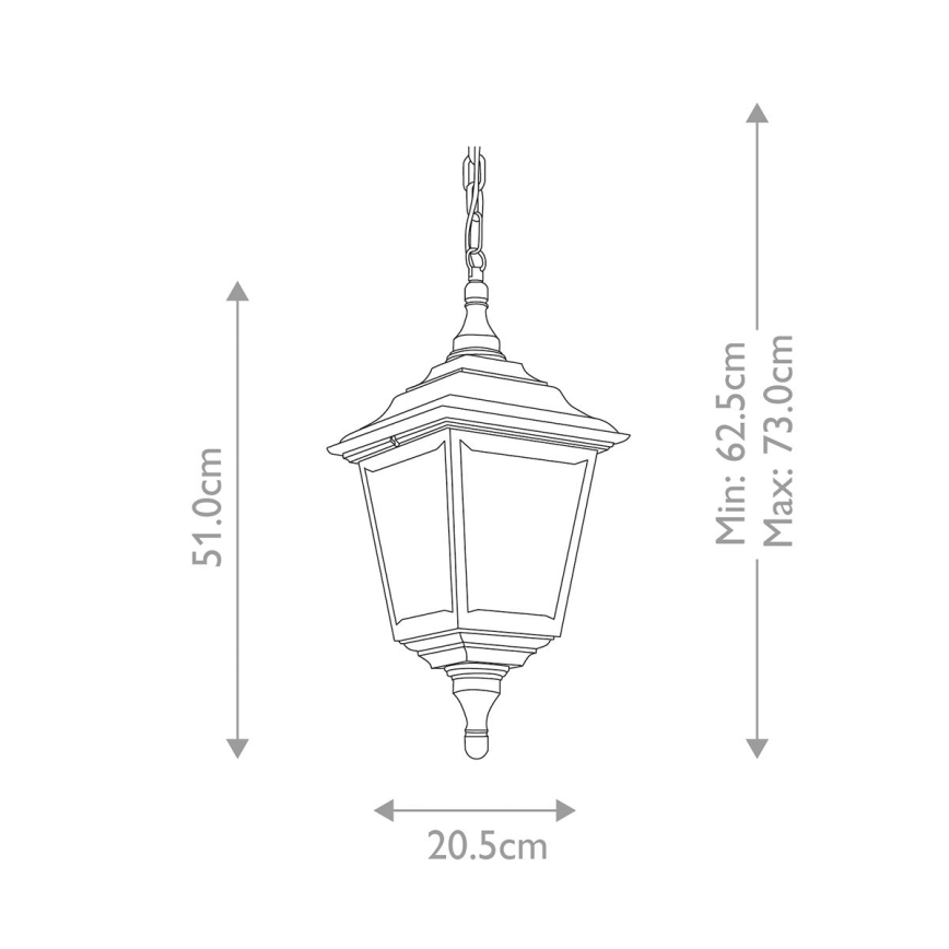 Elstead KERRY-CHAIN - Plafón de exterior KERRY 1xE27/100W/230V IP44