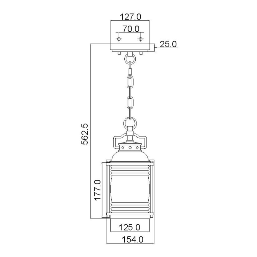 Elstead KL-ASHLANDBAY8-S - Plafón de exterior ASHLAND 1xE27/60W/230V IP44
