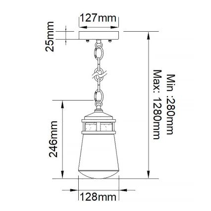 Elstead KL-LYNDON8-S-AZ - Plafón de exterior LYNDON 1xE27/75W/230V IP44 antracita
