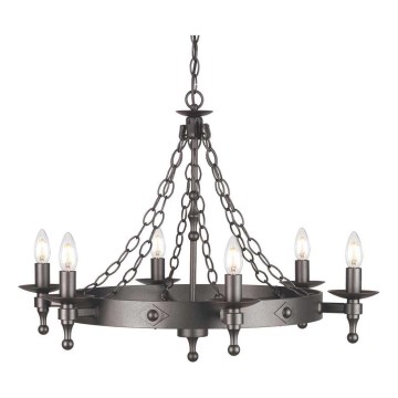 Elstead - Lámpara colgante con cadena WARWICK 6xE14/60W/230V