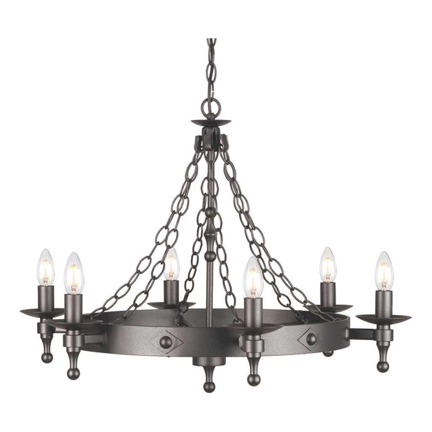 Elstead - Lámpara colgante con cadena WARWICK 6xE14/60W/230V